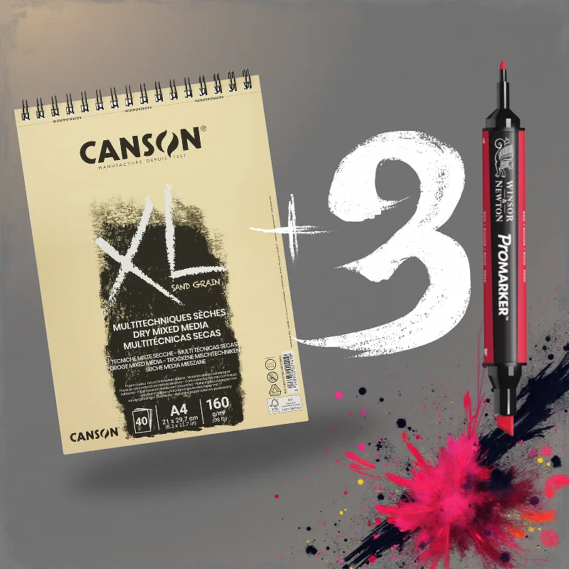 ALBUM SAND GRAIN CANSON A4 BEIGE + 3 PROMARKER