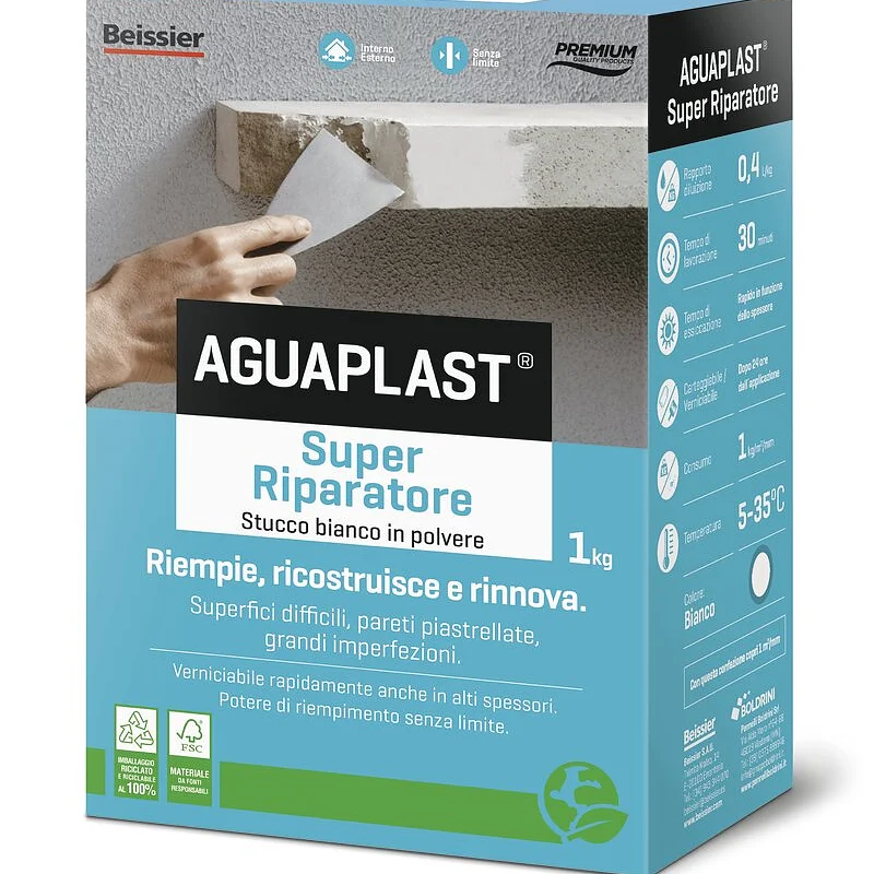 AGUAPLAST SUPER RIPAR. MULTIUSO STUCCO BIANCO IN POLV. 41300 KG.1