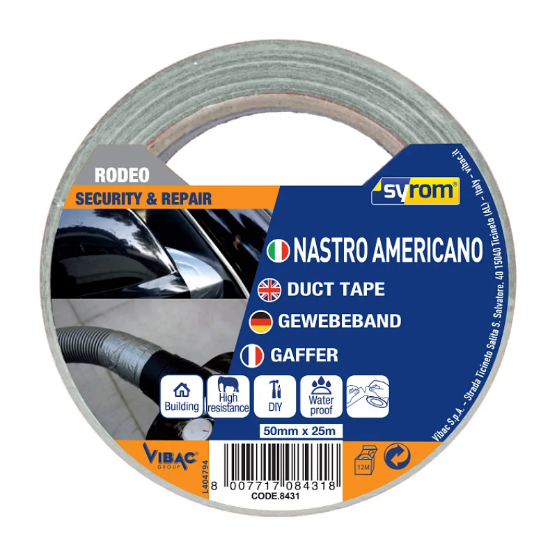 NASTRO RODEO AMERICANO GRIGIO 0004381 mm.50x25mt.