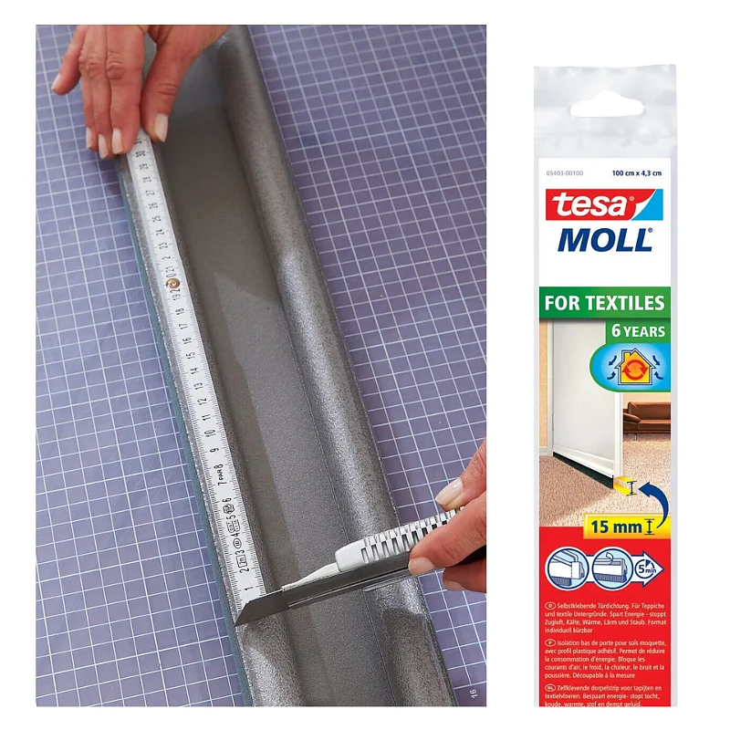 TESA MOLL DOOR TO FLOOR DOUBLE ROLL GRIGIO 05418 cm.95x25mm.