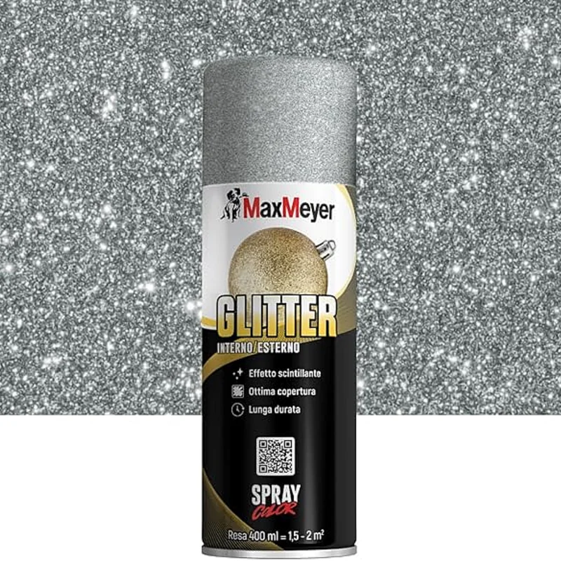SPRAY GLITTER ARGENTO ML 400