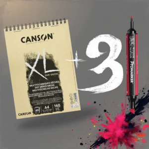ALBUM SAND GRAIN CANSON A4 BEIGE + 3 PROMARKER