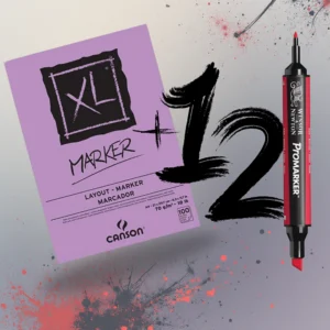 ALBUM MARKER CANSON A4 ROSA + 12 PROMARKER